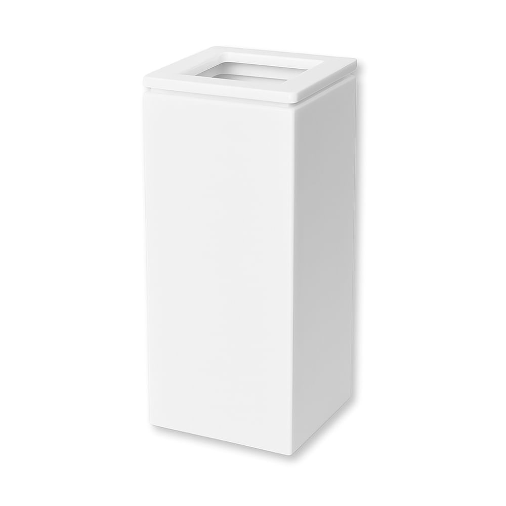 Lixeira com Tampa Vazada Top Branco Fosco Banho Mais